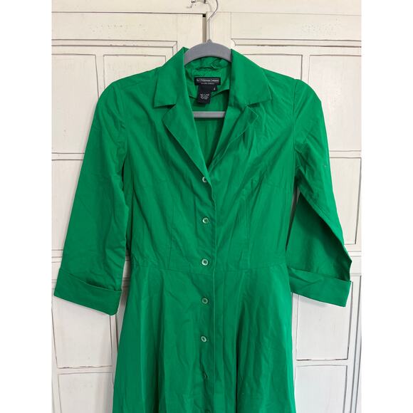 The J. Peterman Company size 2 green midi dress with pockets - Picture 2 of 4